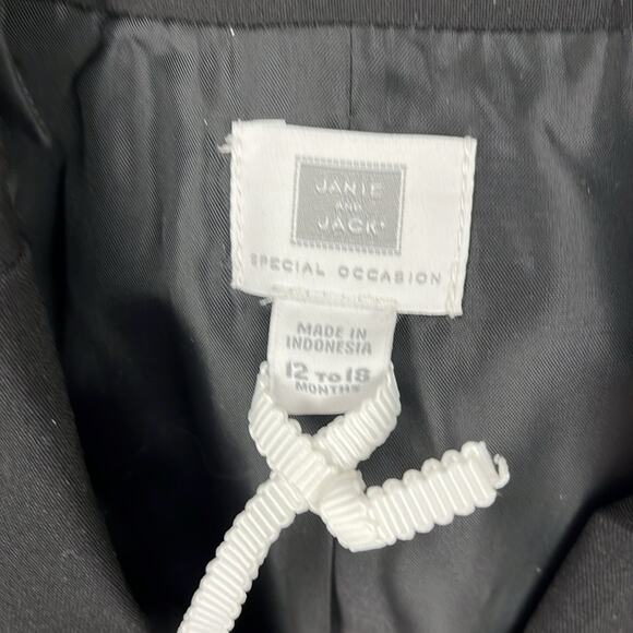 Janie and Jack Baby Blazer Black Jacket Sport Coat Special Occasion 12-18M Wool - Picture 6 of 10